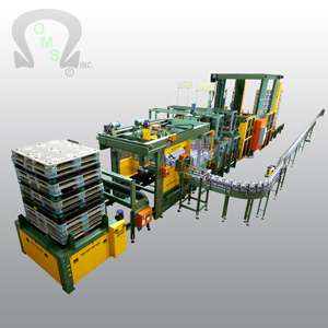 OMS Palletizers and automatic palletizer machine can be custom built to your specification for container and packaging systems