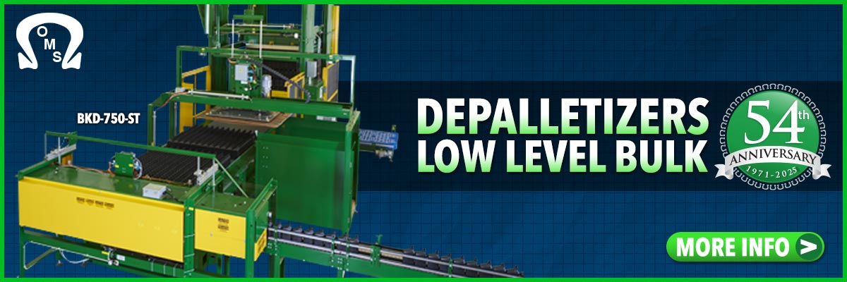 depalletizers production line level discharge bulk